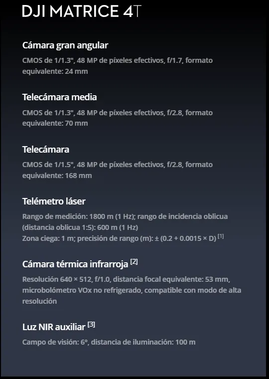 matrice4tplus-esepecificaciones